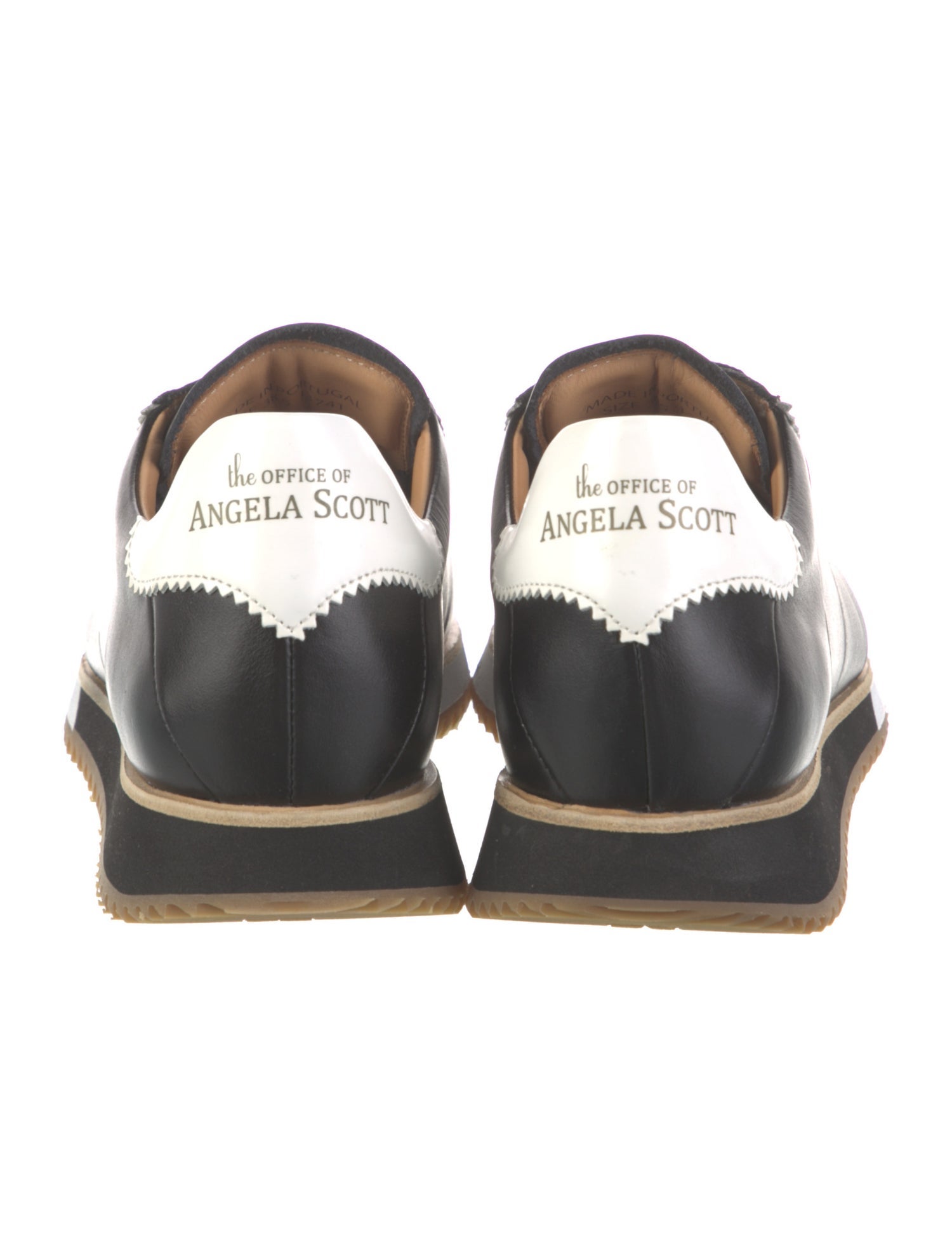 The Office of Angela Scott Leather Colorblock Pattern Sneakers